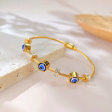 Salve Stainless Steel Evil Eye Gold-Toned Magnetic Bracelet for Women