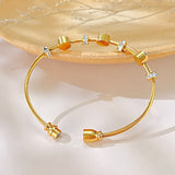 Salve Stainless Steel Evil Eye Gold-Toned Magnetic Bracelet for Women