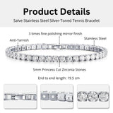 Salve Stainless Steel Silver Zirconia Tennis Bracelet