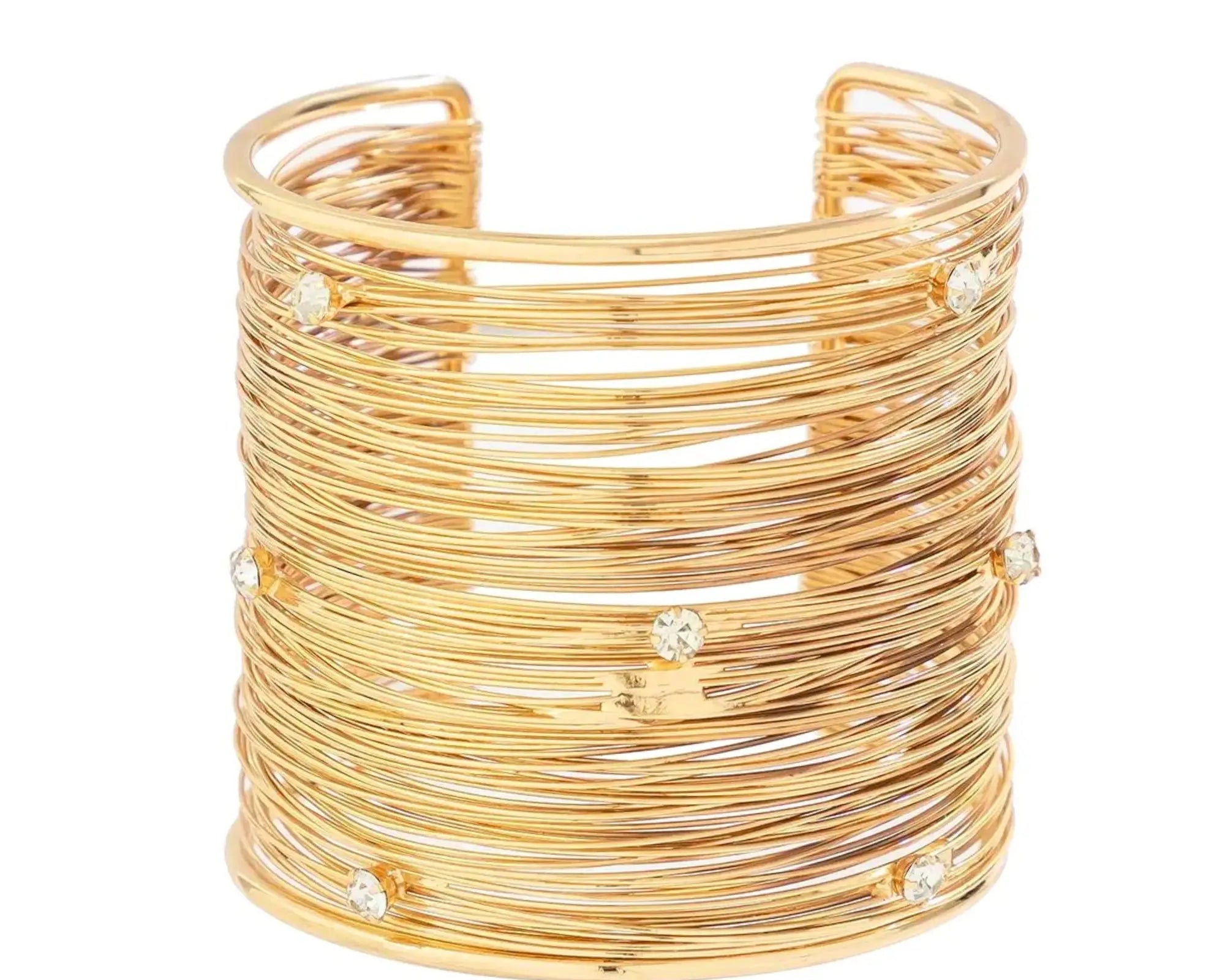 Salve Zirconia Studded Bangles Stack Bracelet Cuff - Salve