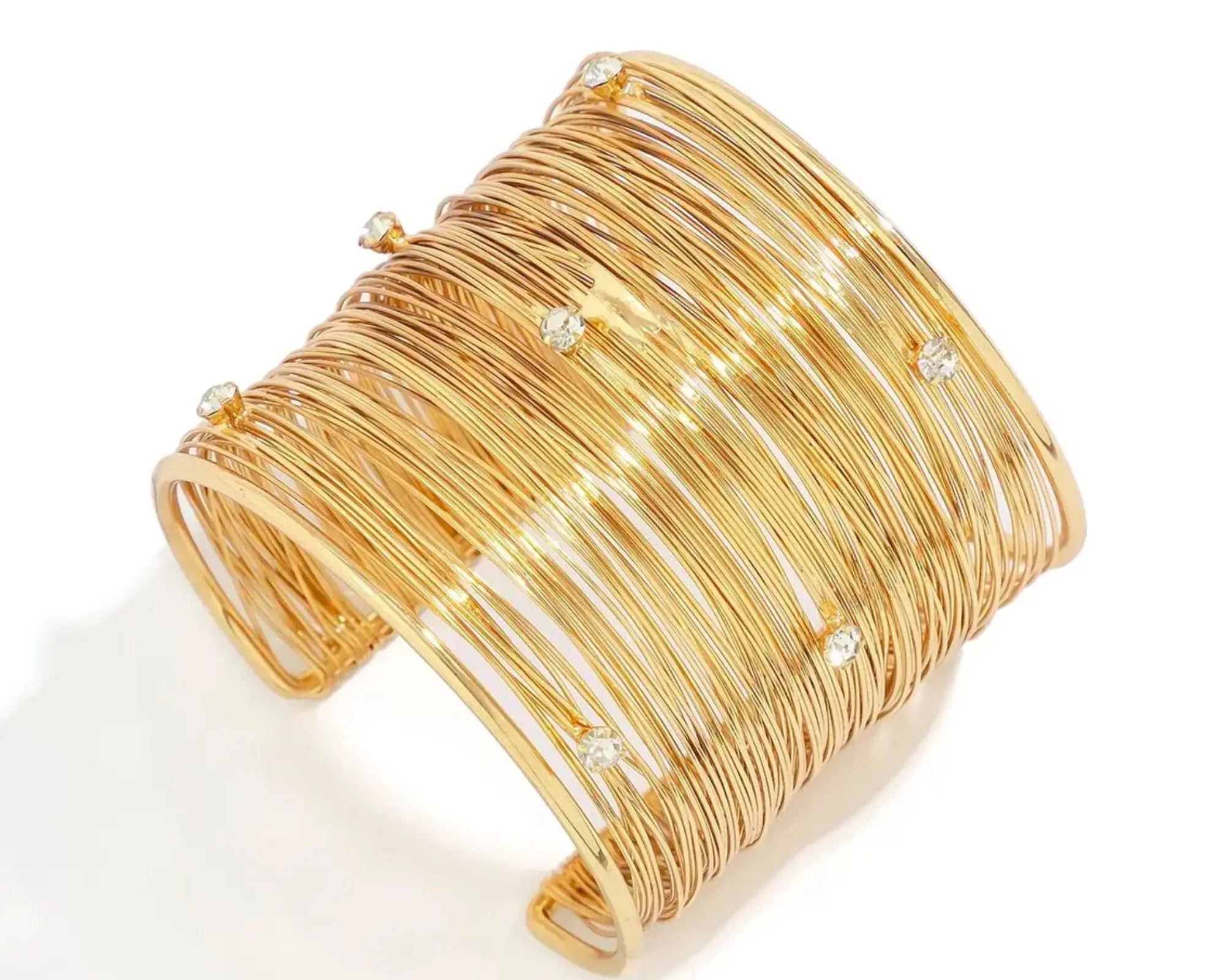 Salve Zirconia Studded Bangles Stack Bracelet Cuff - Salve