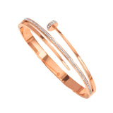 Salve Zirconia Studded Rose Gold Nail Bracelet