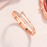 Salve Zirconia Studded Rose Gold Nail Bracelet