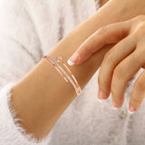 Salve Zirconia Studded Rose Gold Nail Bracelet