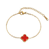 Salve Red Clover Chain Bracelet for Women