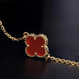 Salve Red Clover Chain Bracelet for Women