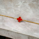 Salve Red Clover Chain Bracelet for Women