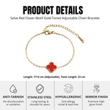 Salve Red Clover Chain Bracelet for Women