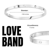 Salve Silver-Toned Love Band Bracelet for Women