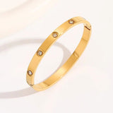 Salve Gold-Toned Studded Love Band Bracelet