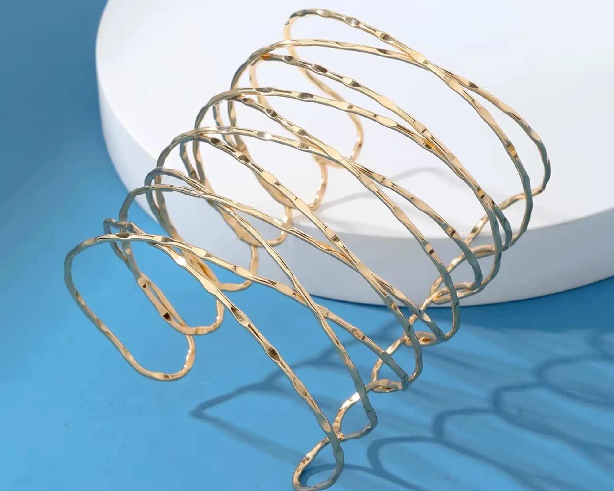 Salve Contemporary Gold Cuff Bracelet - Salve