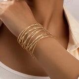 Salve Contemporary Gold Cuff Bracelet
