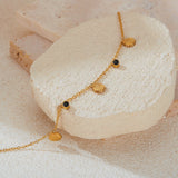 Salve Beachy Shell Black Stone Gold Bracelet