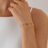 Salve Beachy Shell Black Stone Gold Bracelet