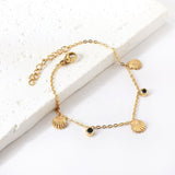 Salve Beachy Shell Black Stone Gold Bracelet
