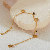 Salve Beachy Shell Black Stone Gold Bracelet