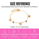 Salve Beachy Shell Black Stone Gold Bracelet
