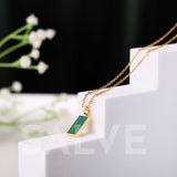 Salve Geometric Green Pendant Necklace