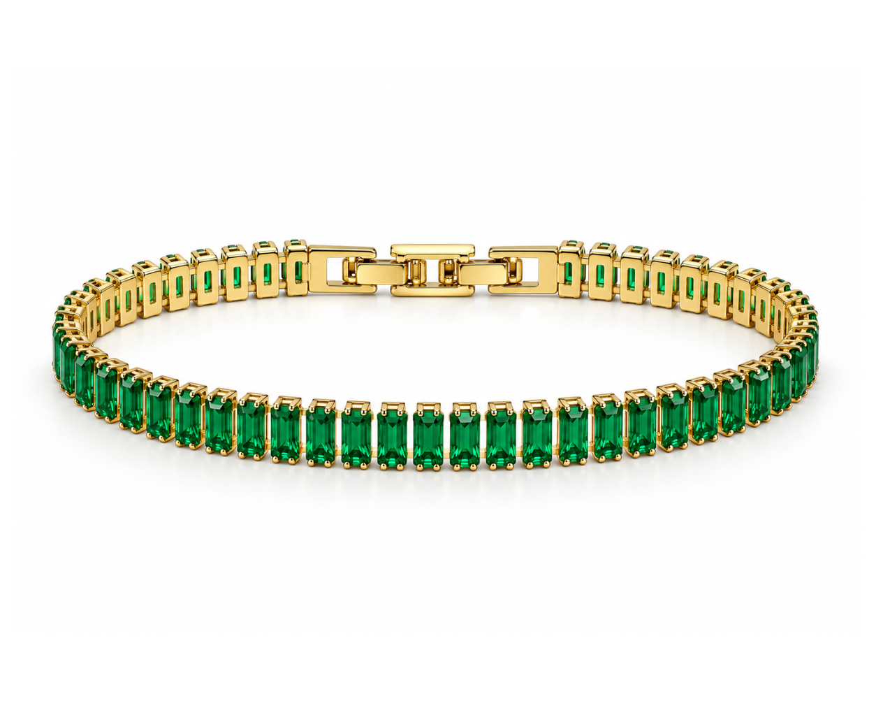 Baguette Green Tennis Bracelet - Salve