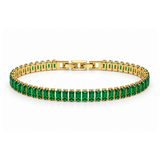 Baguette Green Tennis Bracelet