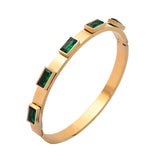 Salve Emerald Green Gold-Toned Bracelet