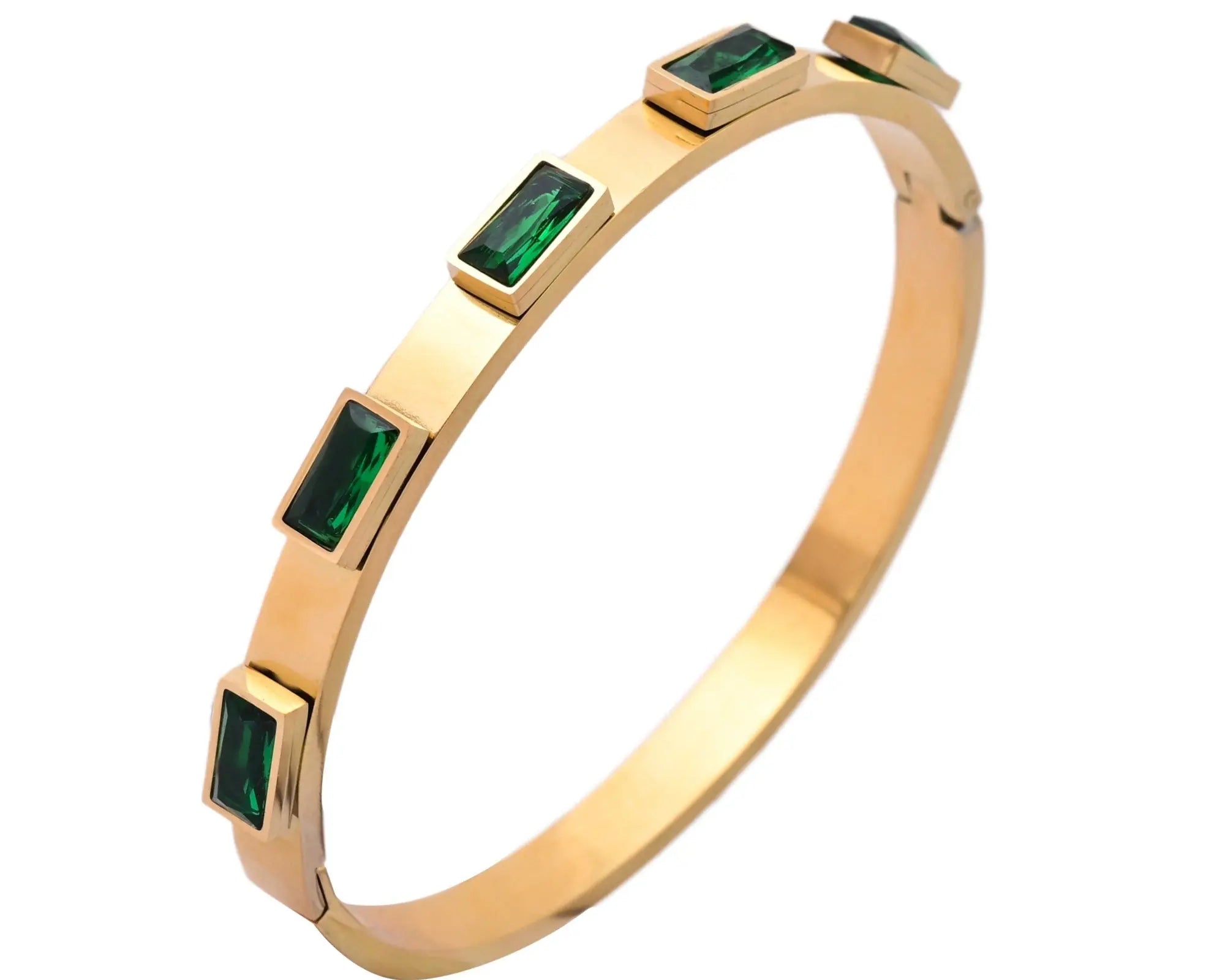 Salve Emerald Green Gold-Toned Bracelet - Salve