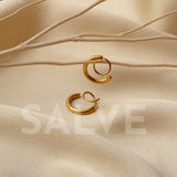 Salve 18K Gold Plated Faux Double Piercing Hoops