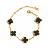 Salve Black Clover Chain Bracelet for Women