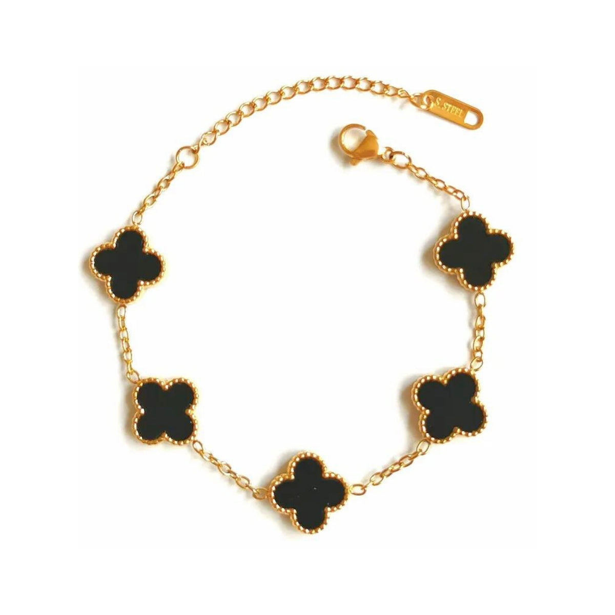 Salve Black Clover Chain Bracelet for Men & Women