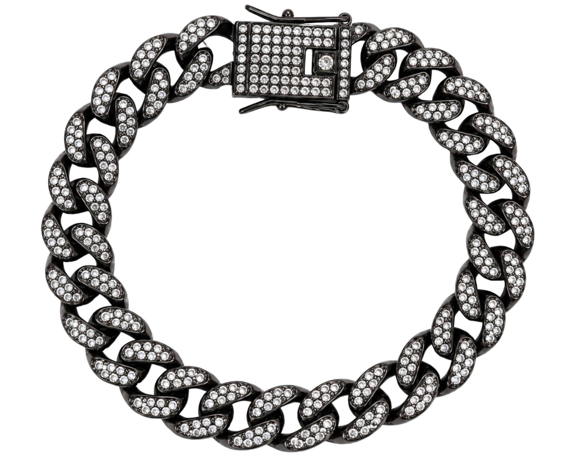 Salve men's 13mm Cuban CZ bracelet featuring bold links, stylish jewelry accessory, and sparkling cubic zirconia accents.