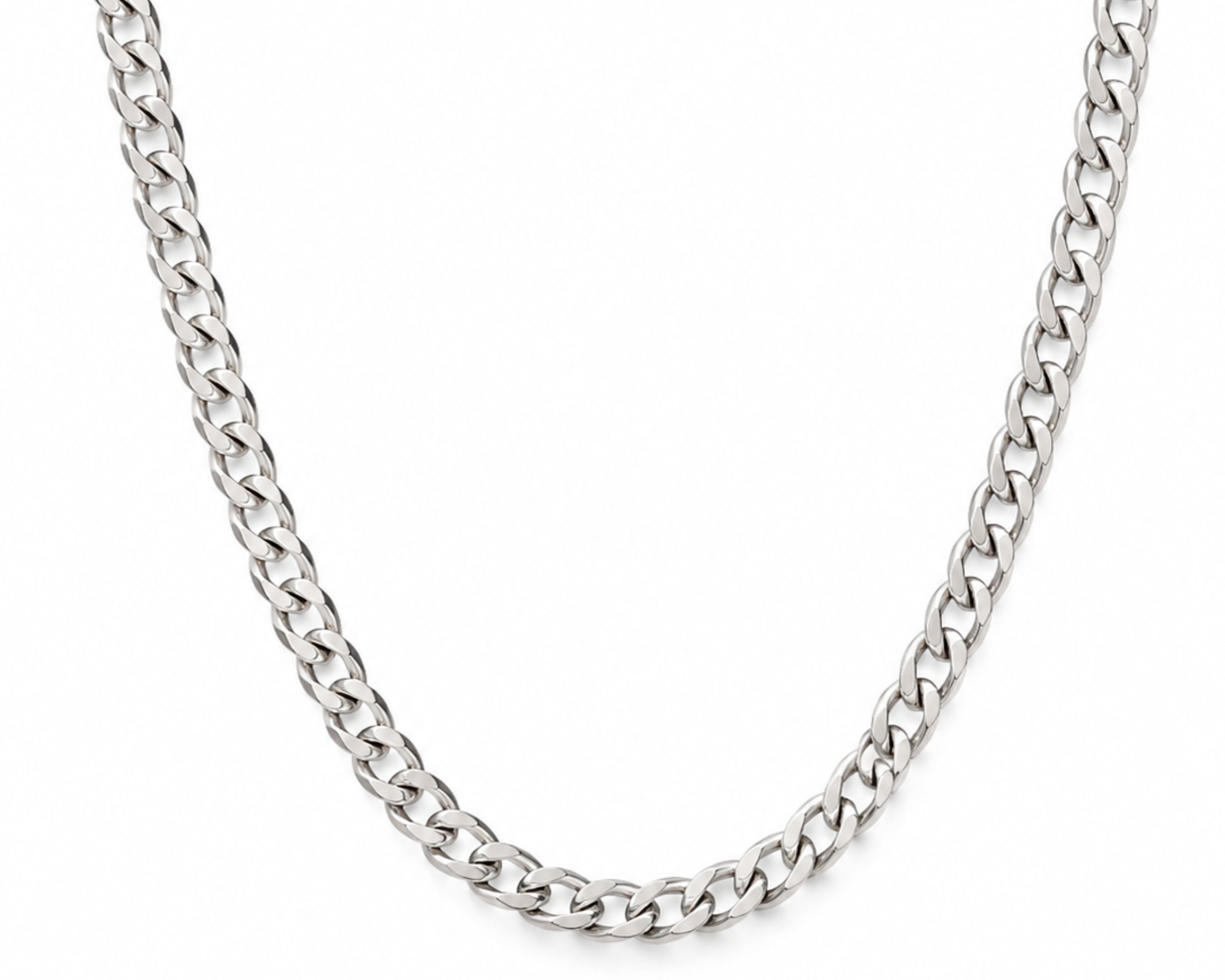 Salve 5mm slim Cuban chain for men, featuring a sleek gold design with a smooth, polished surface on a white background.