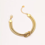 Salve Herringbone Knotted Gold Bracelet