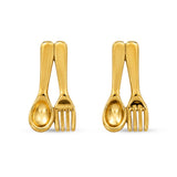 Quirky Fork & Spoon Stud Earrings