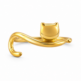 Gold-Tone Cat Ring for Women