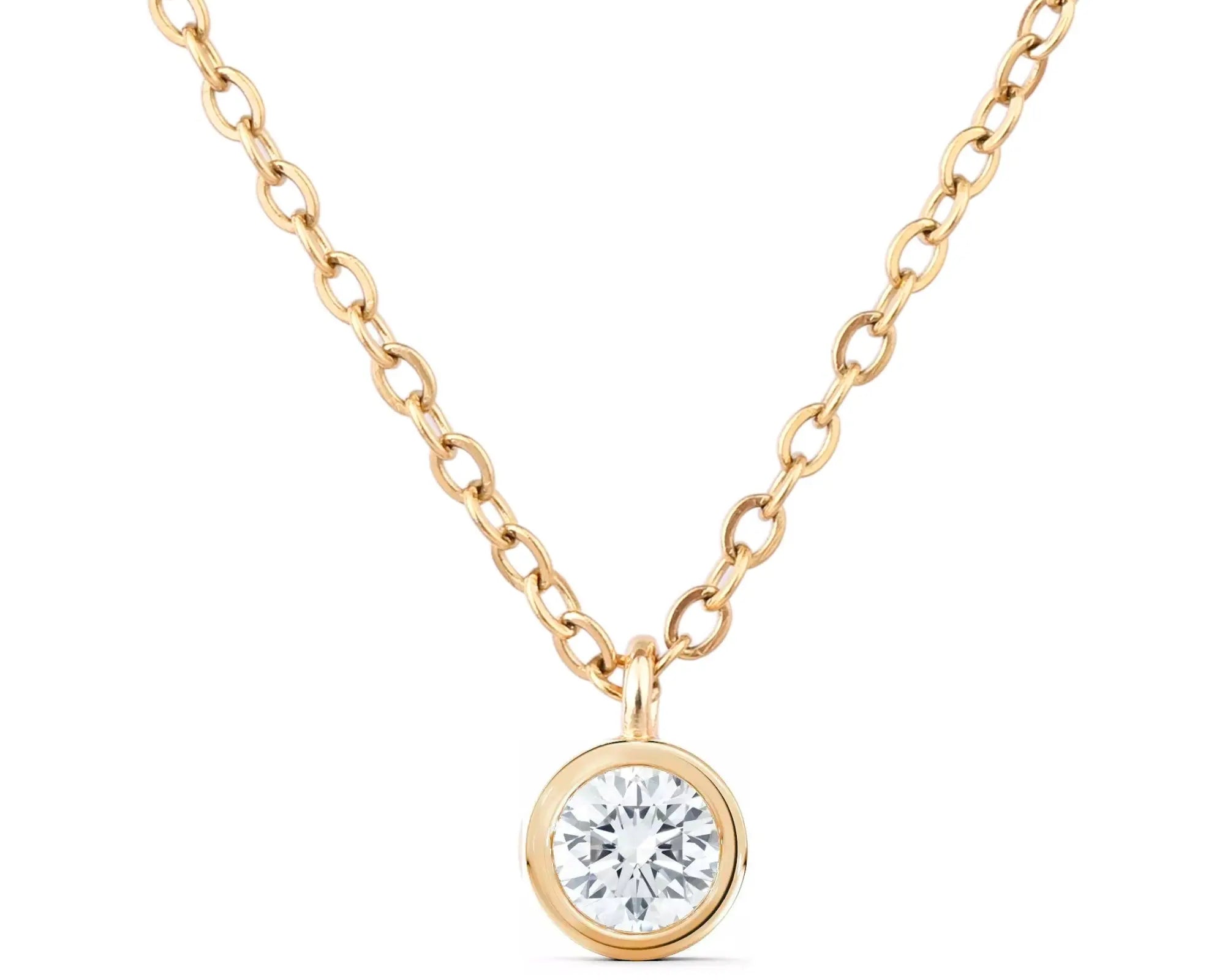 Salve Silver-Toned Round Stone Pendant Necklace - Salve