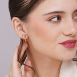 Salve 18K Gold Plated Faux Double Piercing Hoops - Salve