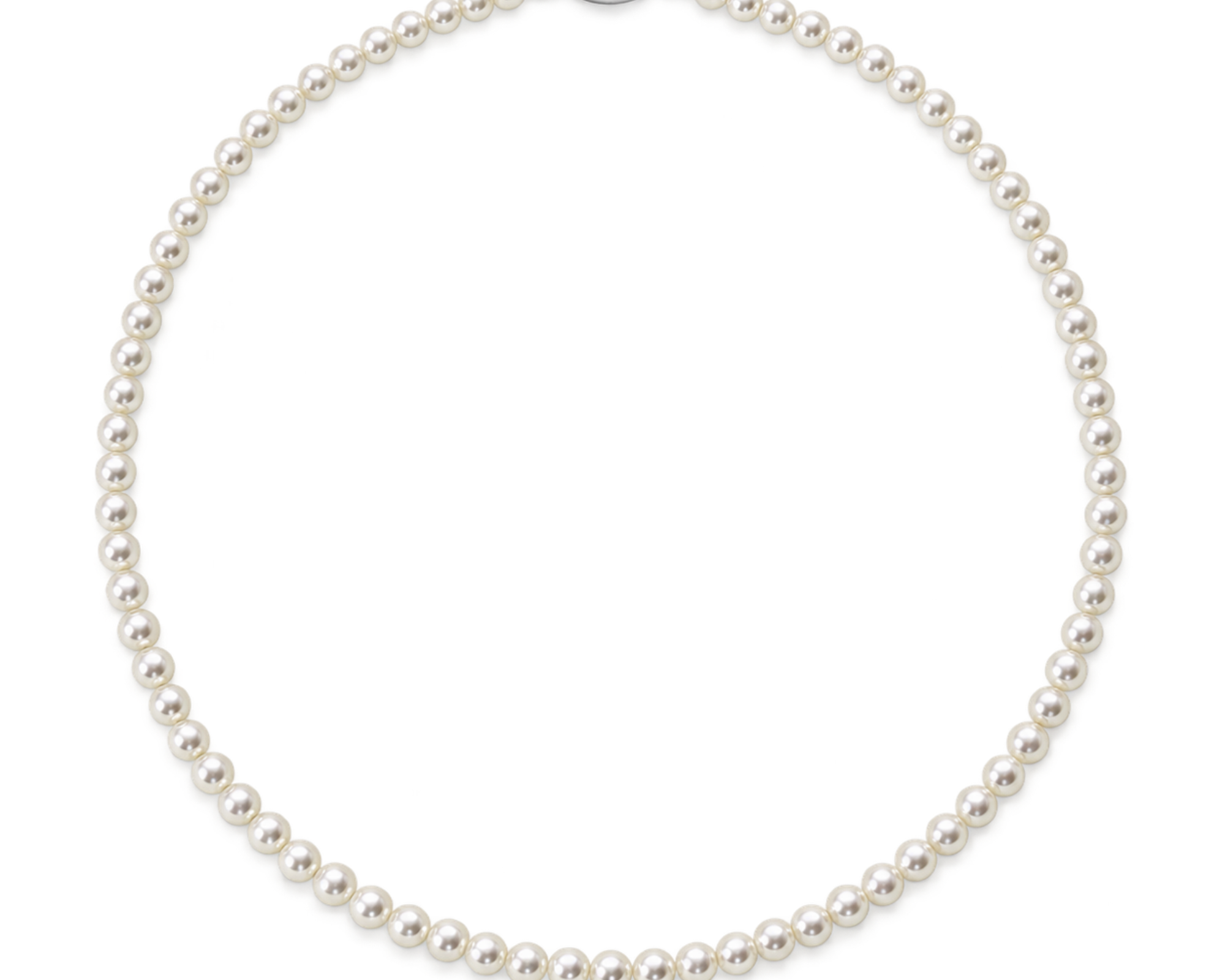 Salve 3mm sleek pearl necklace for men, showing a close-up of the elegant pearl strand with a modern clasp design.