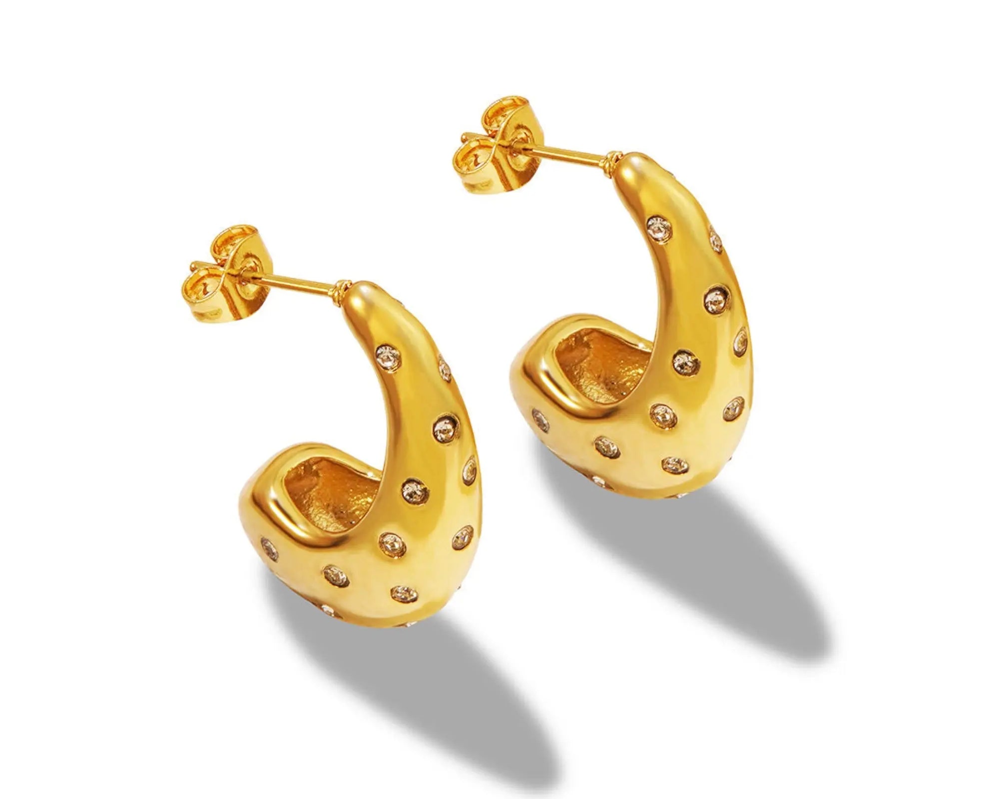 Salve Zirconia Studded Contemporary Earrings - Salve