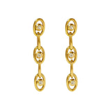 Salve Zirconia Contemporary Gold-Toned Dangle Earrings