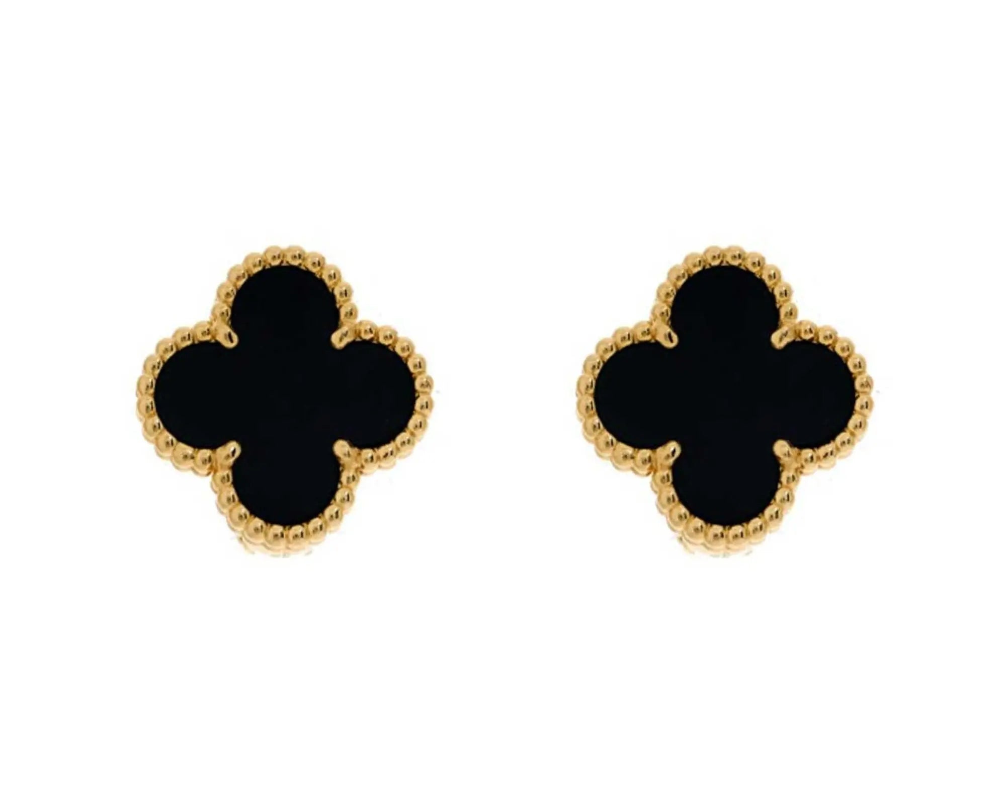 Salve VC-Inspired Black Clover Stud Earrings - Salve