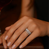 Salve ‘Delicate’ Stainless Steel Silver Baguette Ring