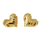 Salve Chunky Textured Heart Earrings