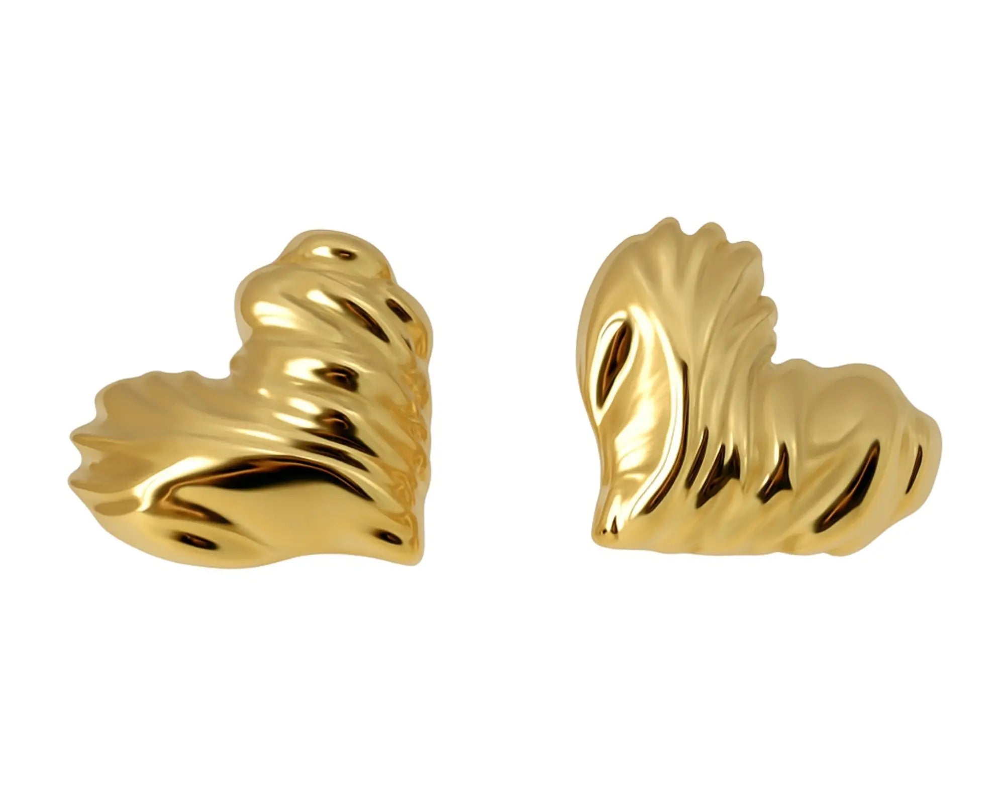 Salve Chunky Textured Heart Earrings - Salve