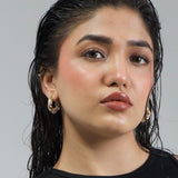 Salve Twisted CZ Chunky Gold Hoops