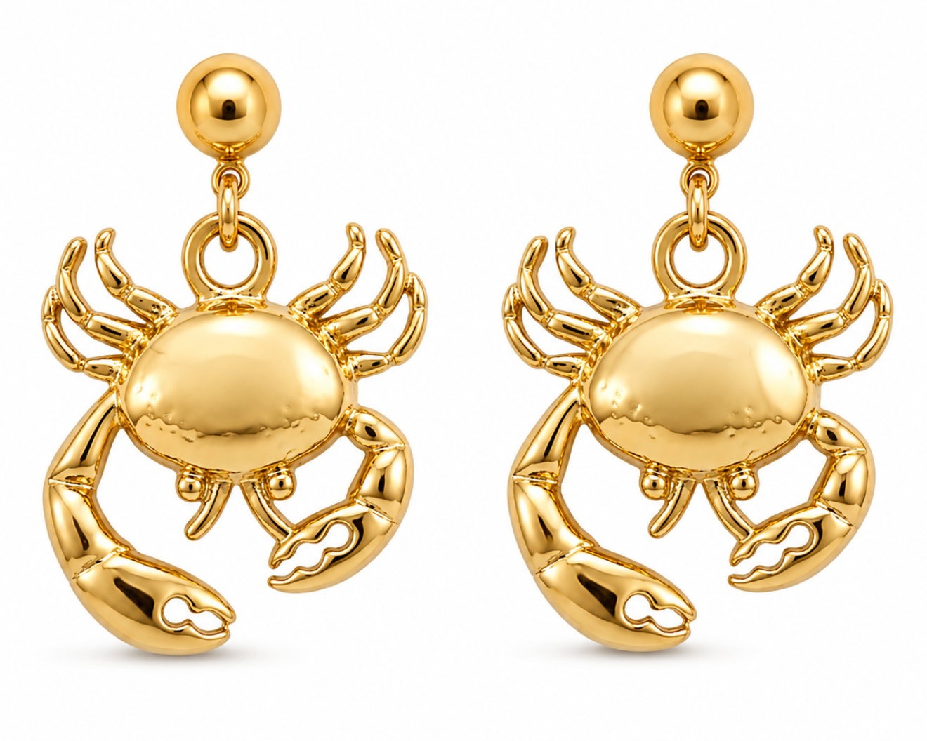 Salve Crab Drop Earrings for Women featuring detailed crab-shaped dangle earrings in silver tone.