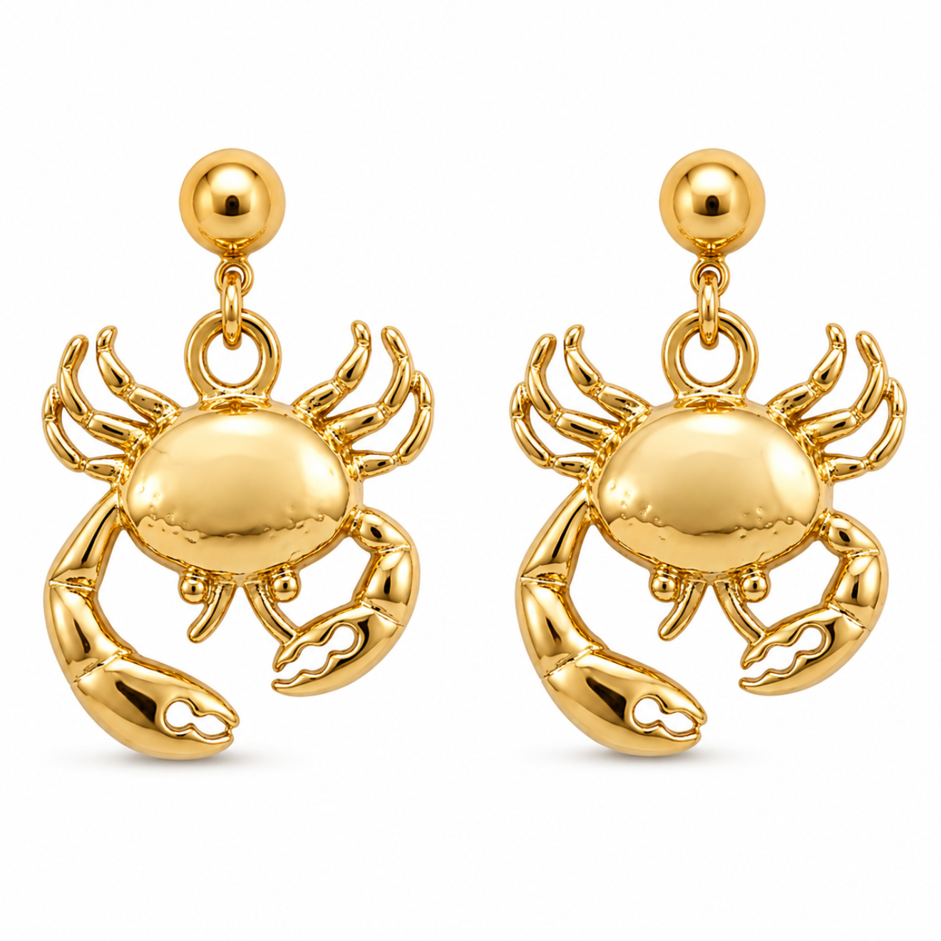 Salve Crab Drop Earrings for Women featuring detailed crab-shaped dangle earrings in silver tone.
