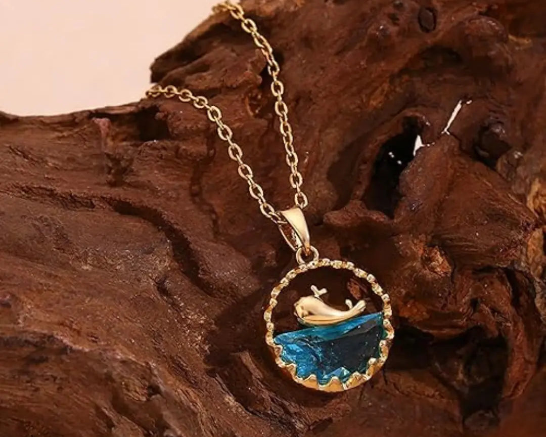 Salve Whale Blue Ocean Pendant for Women - Salve