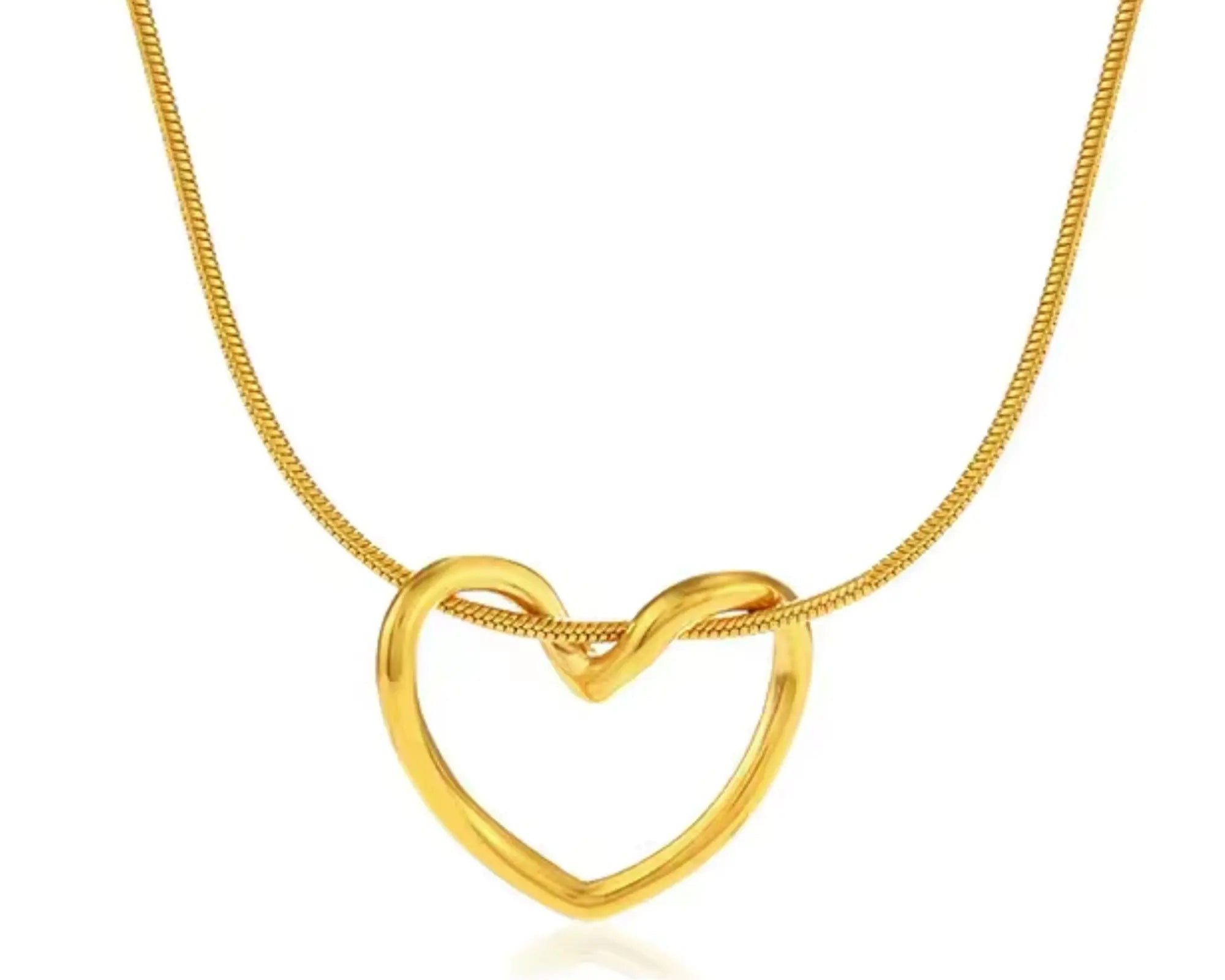 Salve Quirky Heart Gold-Toned Pendant Necklace - Salve