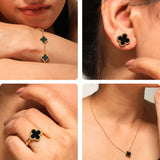 Salve Black Clover Necklace Set of 4