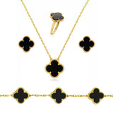 Salve Black Clover Necklace Set of 4